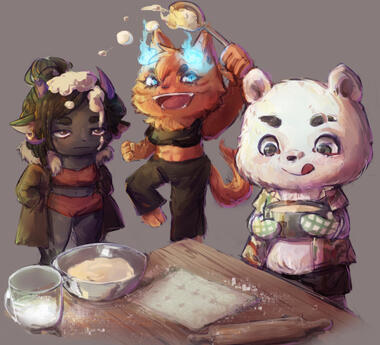 3 Chibis + simple scene | Characters belong to juusan1313 3 Chibis + simple scene | Characters belong to juusan1313